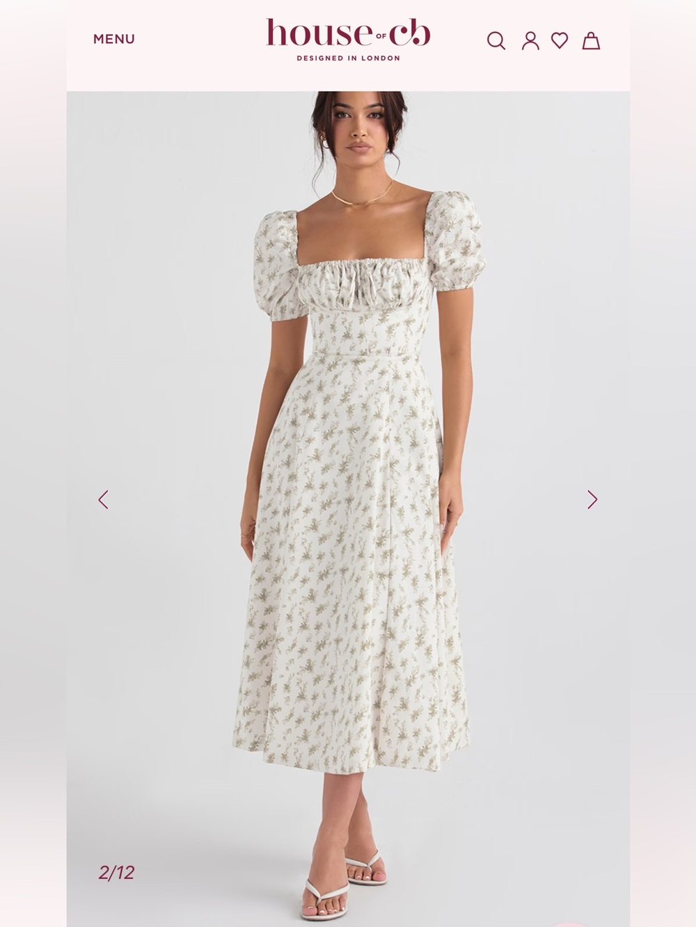 NWT Tallulah Garden Print Puff Sleeve Midi Sundress